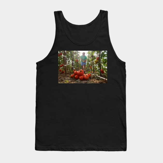 Caucasian farmer picking tomatoes Tank Top by naturalis